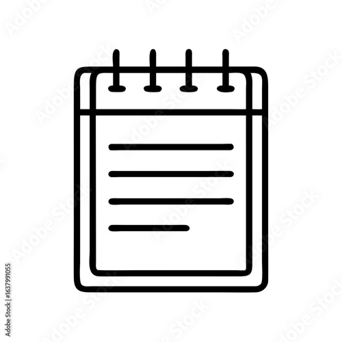 Notebook notepad memo pad sketchpad drawing pad writing pad list pad outline vector icon