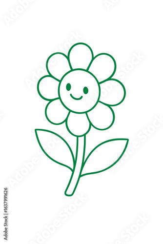 A charming and cheerful daisy flower in an eye-pleasing illustration, brings an aura of freshness and vibrancy. It's a beautiful representation of natural elegance.