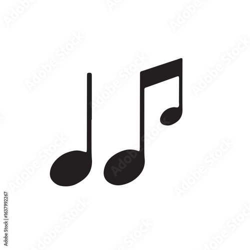 Musical Notes in Harmony A Simple Black and White Illustration for Music Lovers and Composers Alike