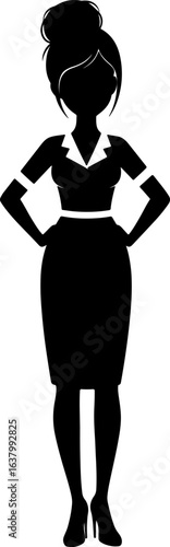 Wallpaper Mural Confident woman standing with hands on hips in a stylized silhouette nurse silhouette Torontodigital.ca