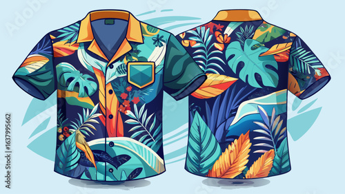 Very beautiful Mockup of short sleeved shirt for customizable printed fabric designs, customizable background. white background