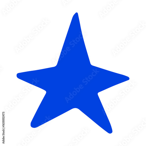 Hand drawing blue star doodle 