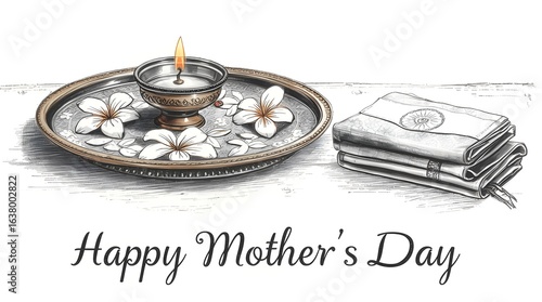 Happy Mothers Day Decorative Illustration