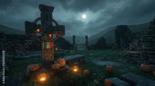 Celtic Cross Cemetery at Dusk