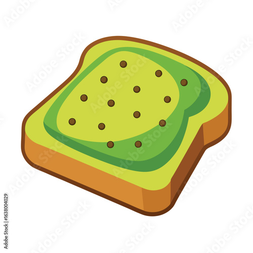 Slice of rye toast with avocado mash and sesame seeds topping