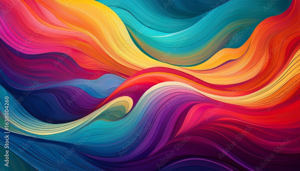 Obraz premium abstract colorful flowing wave background with a dynamic and vibrant design