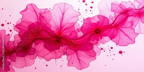 An abstract floral background of beautiful pink and purple flowers blooming in a summer garden