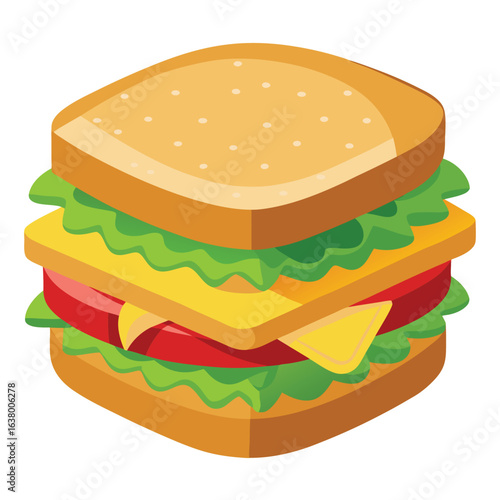 Turkey sandwich with lettuce tomato cheese and mayonnaise