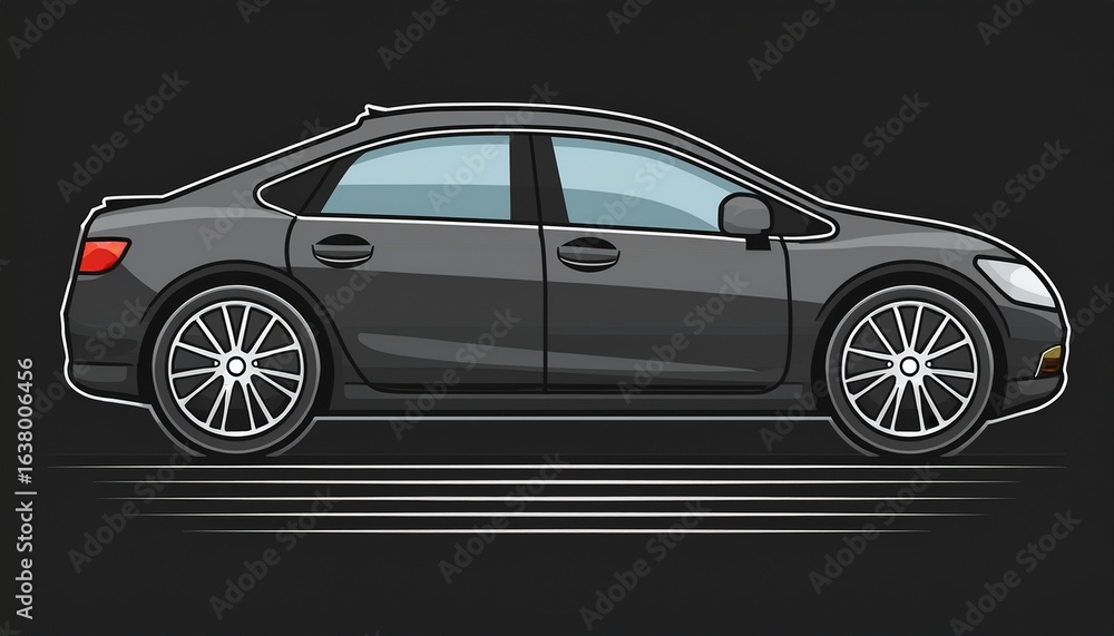 Naklejka premium a black car with a wheel in the front the car is not shown in full color