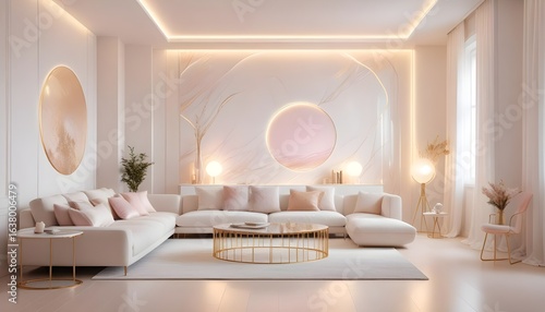 Photo interior modern design room 3d illustration