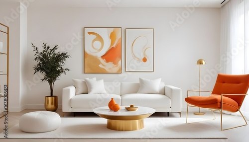 Photo interior modern design room 3d illustration