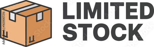 A graphic icon of a cardboard box with the text 'Limited Stock' indicating low inventory for retail and e-commerce.