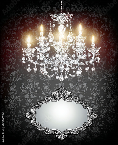 Royal ornate golden frame with a floral pattern and elegant Victorian decor