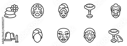 Spa Day Icons:  Relaxing Line Art Graphics for Wellness, Beauty, and Self-Care Websites, Blogs, and Social Media.