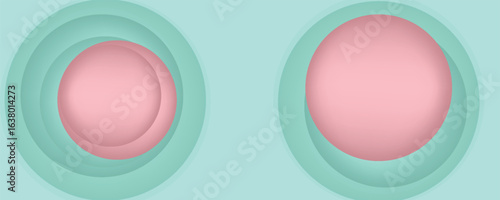 Abstract. Colorful pastels pink ,mint green geometric shape overlap background. paper art style ,light and shadow. vector.