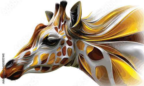 Giraffe head artistic illustration