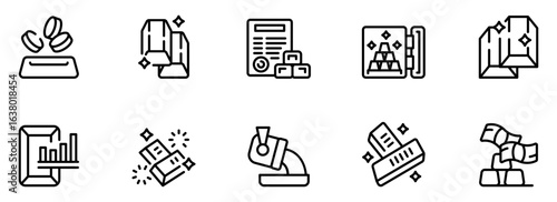 Modern Line Icons: Finance, Investment, Banking, and Wealth Management Concepts;  Clean, Minimalist Style; Positive, Upbeat Mood.