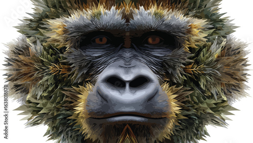 Gorilla face geometric illustration