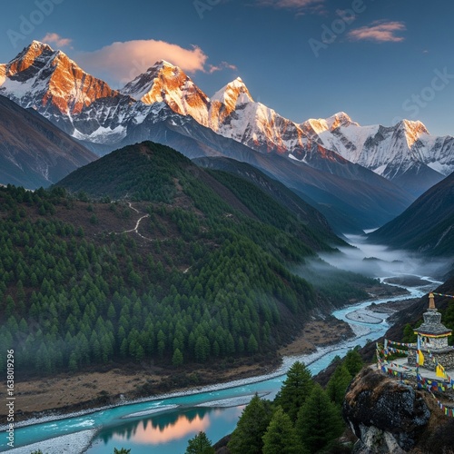 mountain landscape with lake