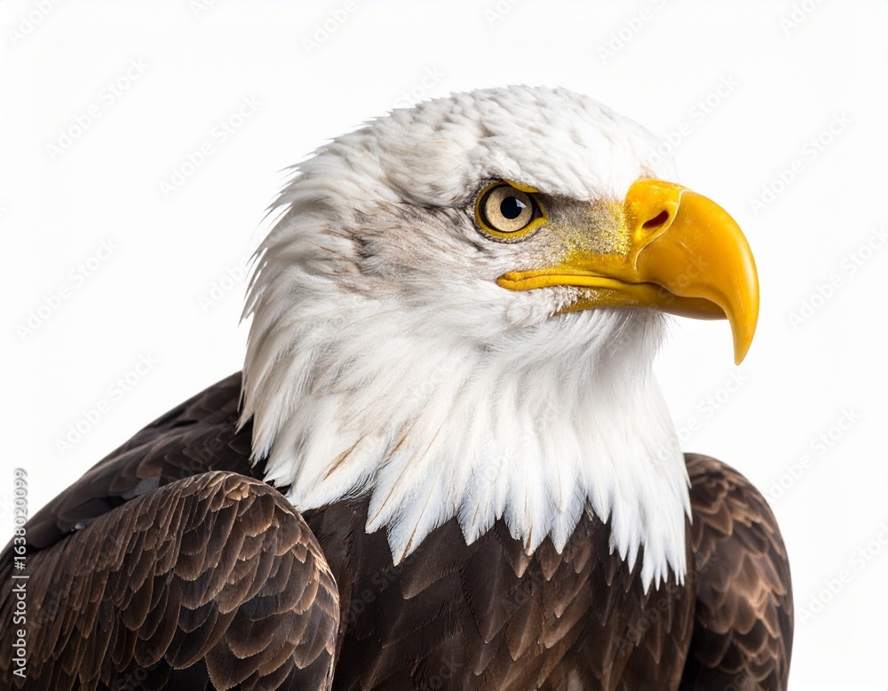 Fototapeta premium American Bald Eagle on Constitution Scroll Symbolizing Freedom and Democracy. Icon represent liberty government document america.
