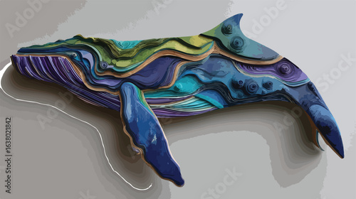 Layered whale illustration design