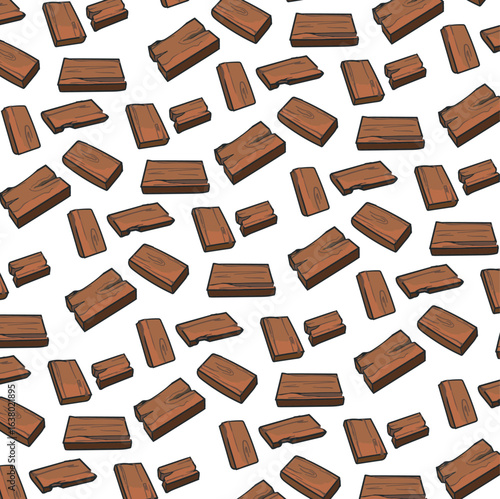 Small short boards create wooden texture.