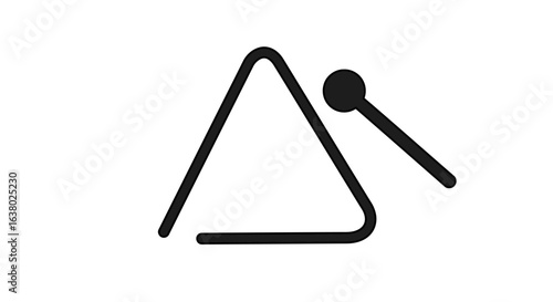 Minimalist Musical Triangle Instrument Vector Icon