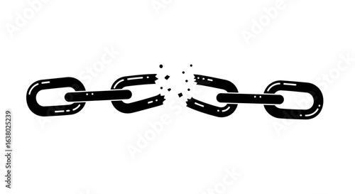 Broken Black Chain Graphic Illustration