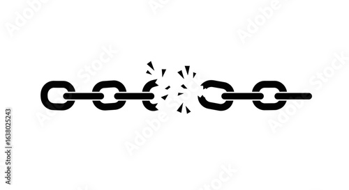 Broken Black Chain Graphic Illustration
