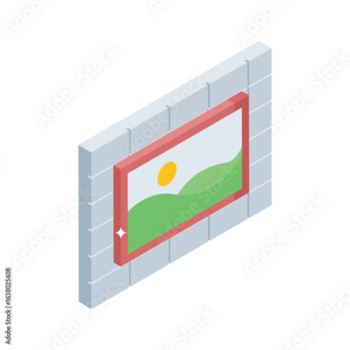 Grab this isometric icon of mural wall painting