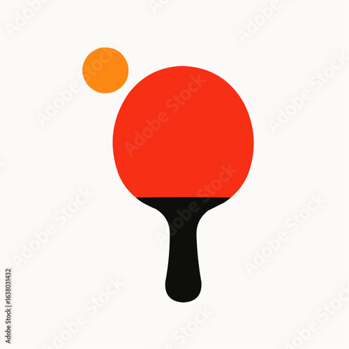 ping pong racket with ball