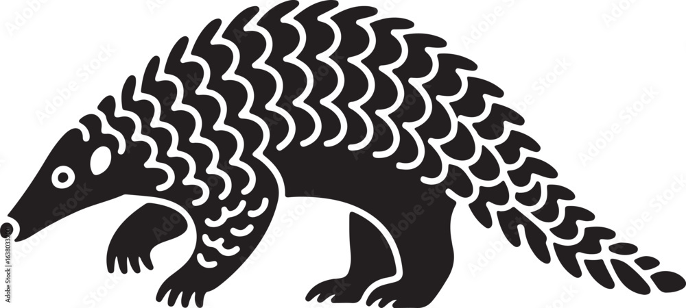 Obraz premium Stylized pangolin illustration with vibrant colors
