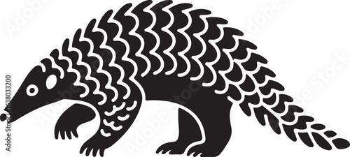 Stylized pangolin illustration with vibrant colors