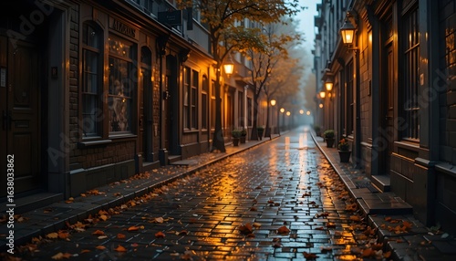 Autumn Rain Alley