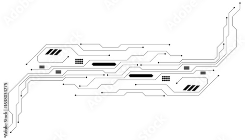 Abstract digital background with technology circuit board texture. Electronic motherboard illustration. Communication and engineering concept. Vector illustration