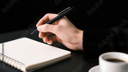 businessman writing on a notebook