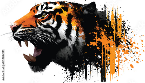 Tiger head portrait graphic design