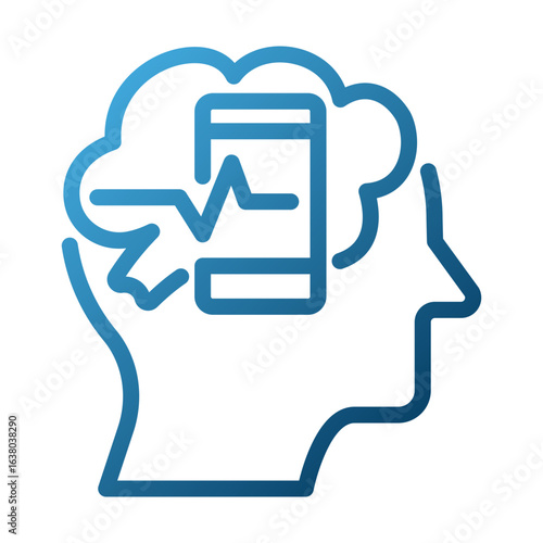 Social Addict Outline Illustration