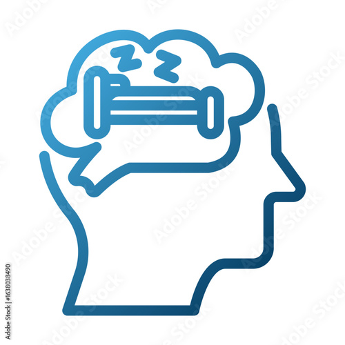 Картината върху платно Narcolepsy Outline Illustration