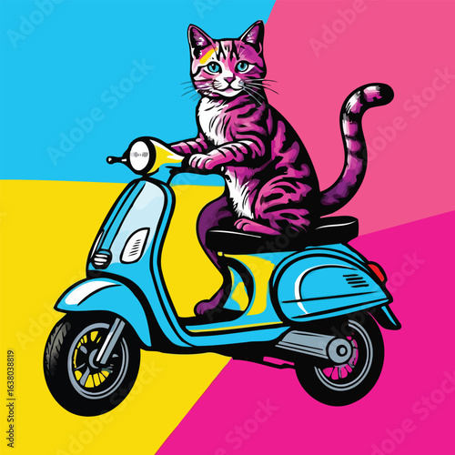Cat is motorbike lover