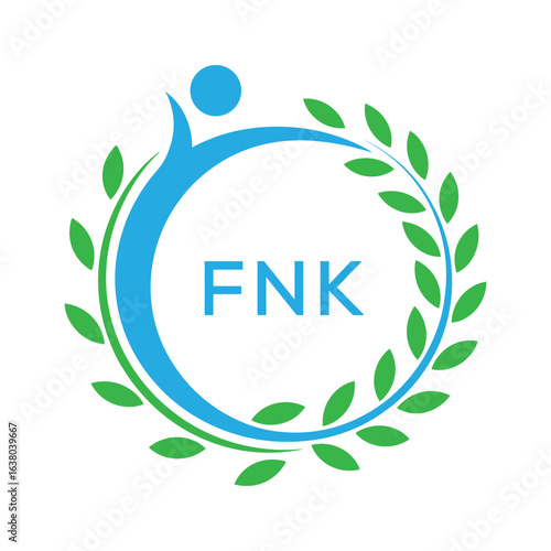 FNK letter logo. FNK blue image on white background. FNK Monogram logo design for entrepreneur and business. . FNK best Sports club logo.
