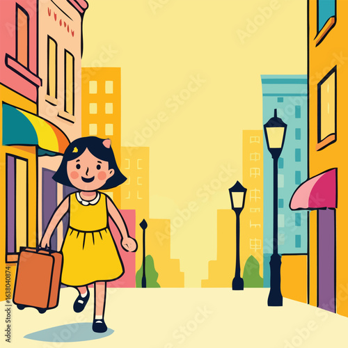 Children chase across street