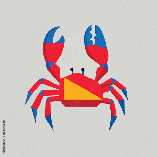 Children chased crabs on beach