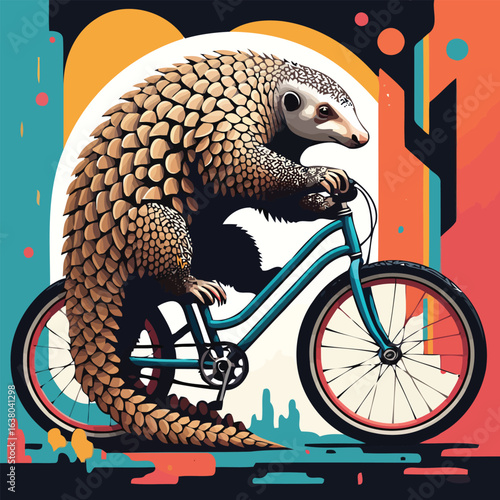 Children laughed seeing pangolin cycling