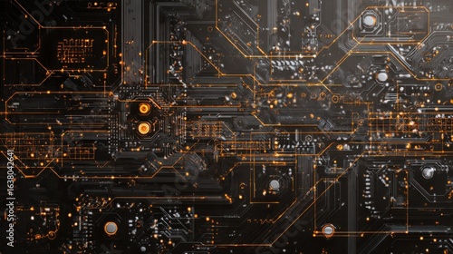 Wallpaper Mural glowing circuit board abstract design Torontodigital.ca