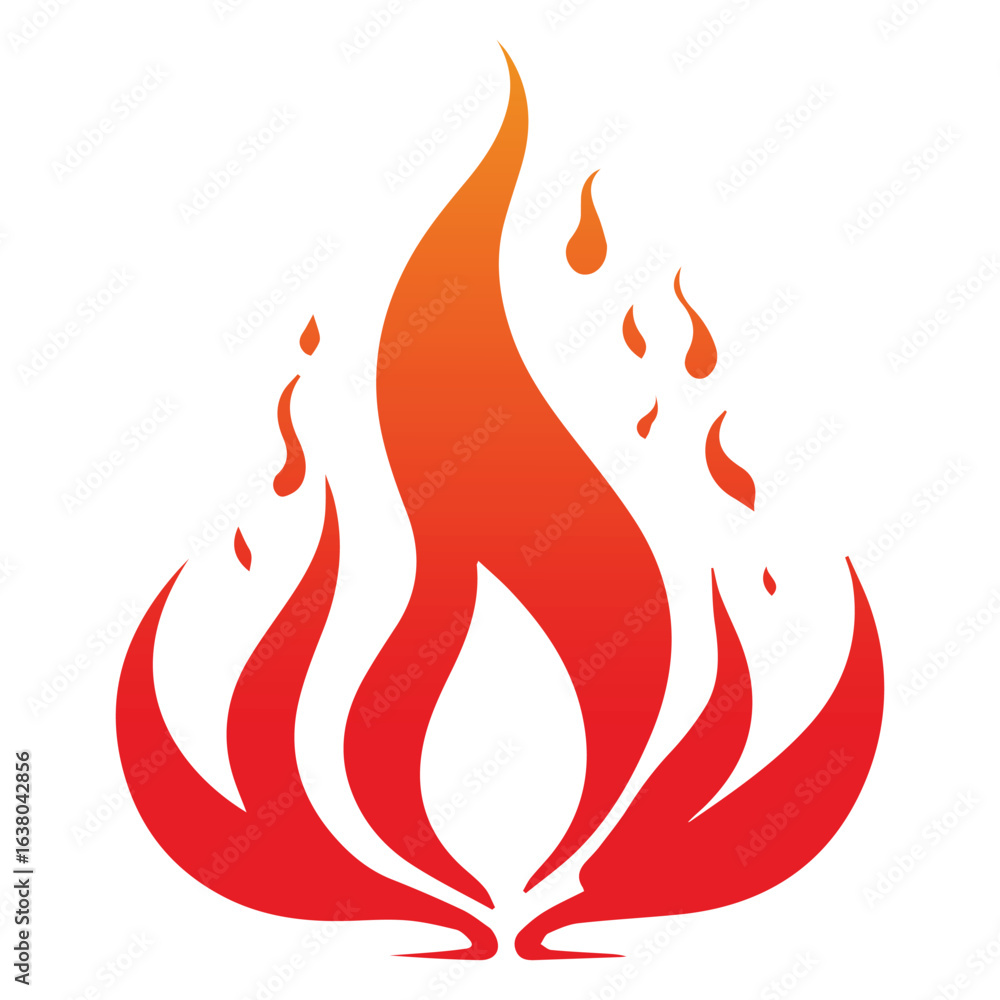 Simple vector flame icon in flat style Simple vector flame icon in flat style