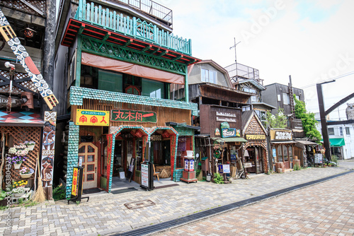 Canvas Print Akan Ainu Kotan Street—A Lively Ainu Craft Village by Lake Akan, Hokkaido, Japan