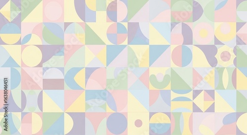 Wallpaper Mural Geometric abstract pattern with pastel colors and soft shapes, perfect for playful and modern designs. Torontodigital.ca