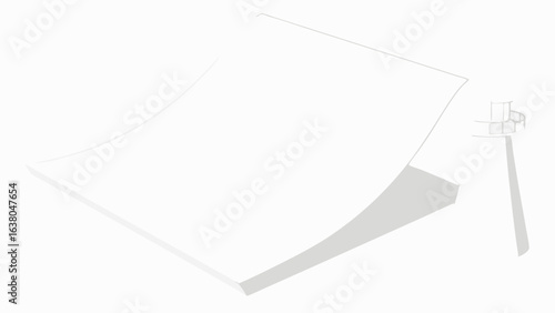 Isometric Illustration of a Skate Ramp and Observation Tower.