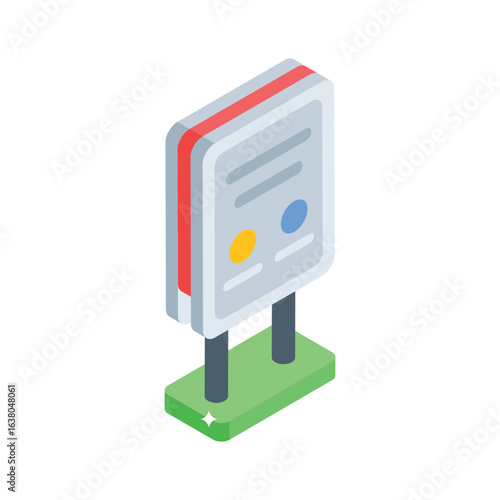 Well crafted 3d style icon of digital ads panel
